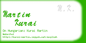 martin kurai business card